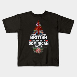 British Grown With Dominican Roots - Gift for Dominican With Roots From Dominica Kids T-Shirt
